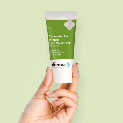 The Derma Co Ceramide + HA Daily Face Moisturizer for Dry Skin | Relieve Dullness & Gives Long Lasting Hydration | Locks in Moisture with Hyaluronic Acid | 0.88 Oz/25g