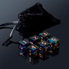 Yiotfandoll 6PCS Polyhedral Dice D6 Dice 16mm Resin Dice Game Dice for RPG MTG DND Dice Table Games (Black Green)