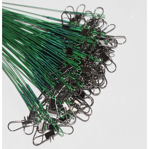 60pcs Fishing Wire Leaders Nylon-Coated Fishing Line Wire Leaders with Swivels and Snaps 6inch, 9inch, 12inch