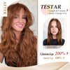 testar Auburn Wigs With Bangs Long Wavy Orange Brown Wigs For Women Auburn Red Wigs Copper Hair Wigs Heat Resistant Synthetic Wigs For Daily Use 26 IN