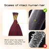 MioYio I Tip Hair Extensions Human Hair 50G/Pack Virgin Hair Itip Human Hair Extensions #99J Wine Red Pre Bonded I Tip Real Hair Extensions Long Straight Burgundy 22Inch