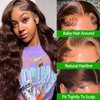 Chocolate Brown Body Wave Lace Front Wigs Human Hair 13x4 HD Lace Frontal Wigs Pre Plucked with Baby Hair 180% Density Light Brown Wigs Brazilian Virgin Human Hair Lace Front Wigs for Women 24 Inch