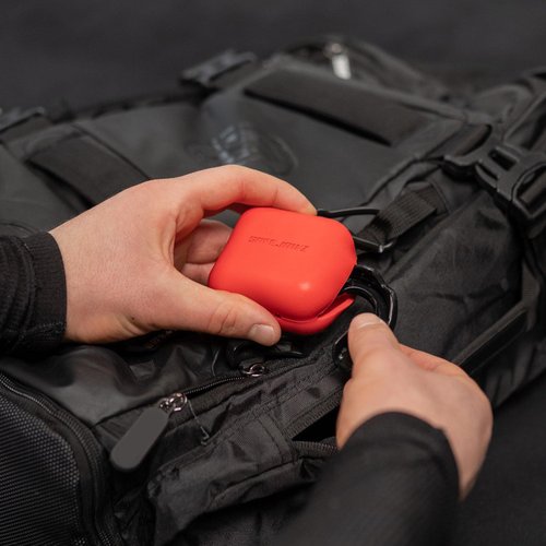 SAFEJAWZ Premium Mouthguard Case with Carabiner Clip. Unique Durable and Flexible Silicone Design to Keep Gum Shields Protected/Clean. Red, One Size
