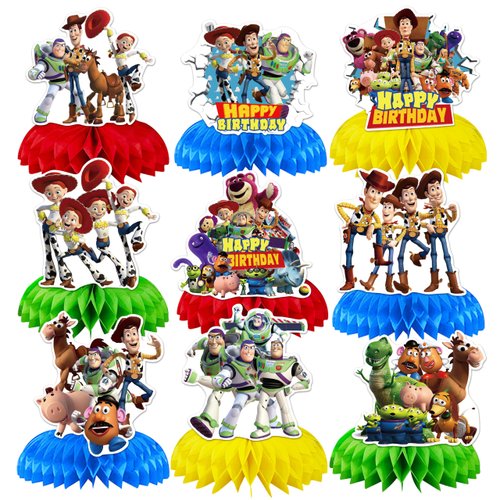 9Pcs Honeycomb Party Centerpiece Table Decorations Birthday Party Supplies Decor,Birthday Cake Decor for Themed Birthday Party.
