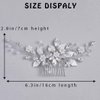 Jeairts Leaf Bride Wedding Hair Comb Rhinestone Pearl Bridal Hair Pieces Flower Headpiece Crystal Hair Accessories for Women and Girls (1-Silver)
