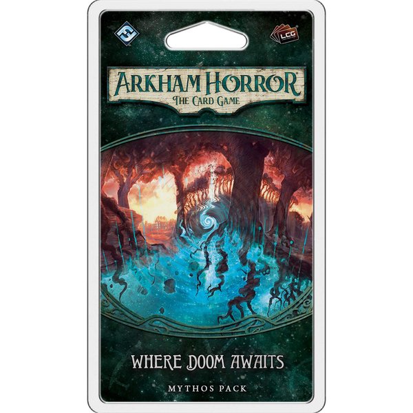 Arkham Horror The Card Game Where Doom Awaits MYTHOS PACK | Horror Game | Mystery Game| Cooperative Card Game| Ages 14+ | 1-2 Players| Average Playtime 1-2 Hours | Made by Fantasy Flight Games, Green