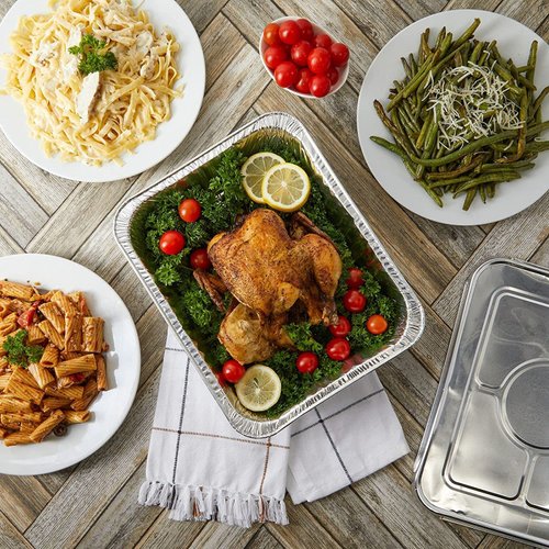 Nicole Fantini 9 x 13” Half Size Disposable Aluminum Pans Without Lid - Keep Meals Fresh Longer - Versatile Food Containers - Eco-Friendly & Durable - 20 Count