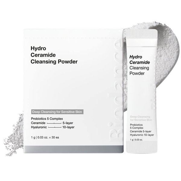 Biodance Hydro Ceramide Cleansing Powder, Gentle Exfoliating Daily Facial Cleanser with Hyaluronic Acids & Ceramides, Enzyme Powder | 0.03 oz x 30ea
