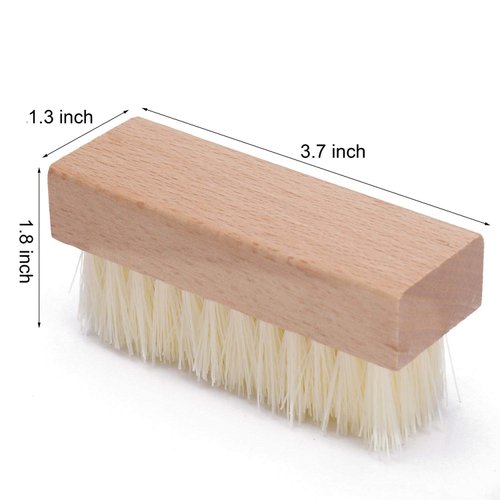4-Packs Wooden Nail Brush Sturdy, Non-Slip Fingernail Hand Scrub Brush Nail Cleaning Brush for Nails and Toes
