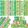 Lcnjscgo 48 PCS Frog Slap Bracelets Party Favors, Frog Wristbands Bracelets Goodie Bag Fillers for Frog Birthday Party Decorations Supplies Gifts for Kids Boys Girls Classroom Rewards