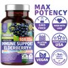 N1N Premium 10 in 1 Immune Support Booster [10 Potent Ingredients] with Elderberry, Vitamin C, Echinacea, Zinc, Turmeric and Probiotic for Immune Support, Gut Health and Better Digestion, 60 Veg Caps