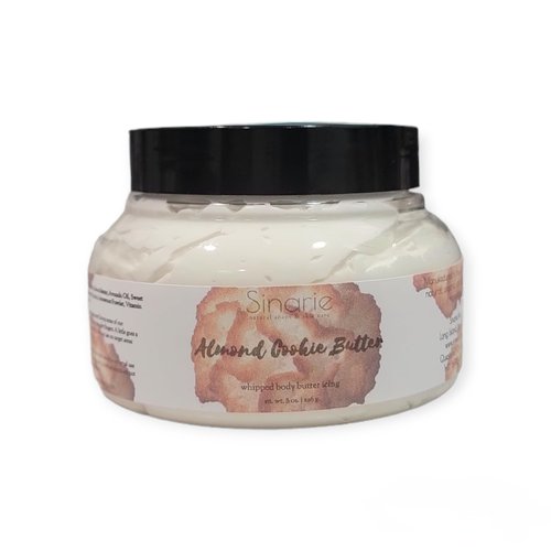 Sinarie Almond + Cookie Butter Whipped Body Icing Butter (4 oz.) | Body Butter | Skin Care | Moisturizer | Lotion | Natural Skincare | Coconut Free Soaps & Skin Care