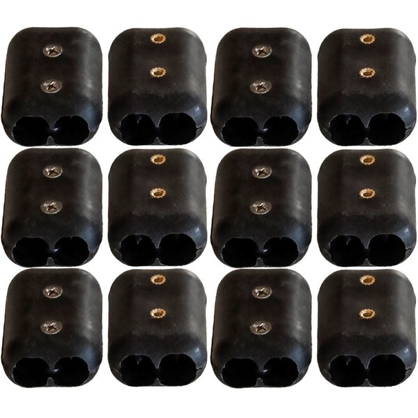 5/8 Inch Double OT Reusable Rope Clamp TWELVE (12) PACK (Black)