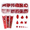 735 Pieces Red Nail Rhinestones for Acrylic Nails Red Stones for Nails Crystals 3D Nail Diamonds Art Decoration Crafts DIY (Red)