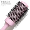 Lily England Round Hair Brush Set for Women, 4 Piece Professional Round Brushes for Styling - Attractive Blowout Round Barrel Hairbrushes for Blow Drying (Pink Edition)