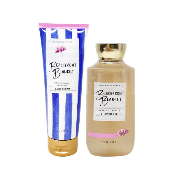 Generic Bath and Body Work Beachfront Blanket - Duo Gift Set - Body Cream and Shower Gel