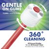 Brilliant Oral Care Adult Toothbrush with Soft Bristles, Round Head, and All-Around Clean for Teeth and Gums, Red, 1 Pack