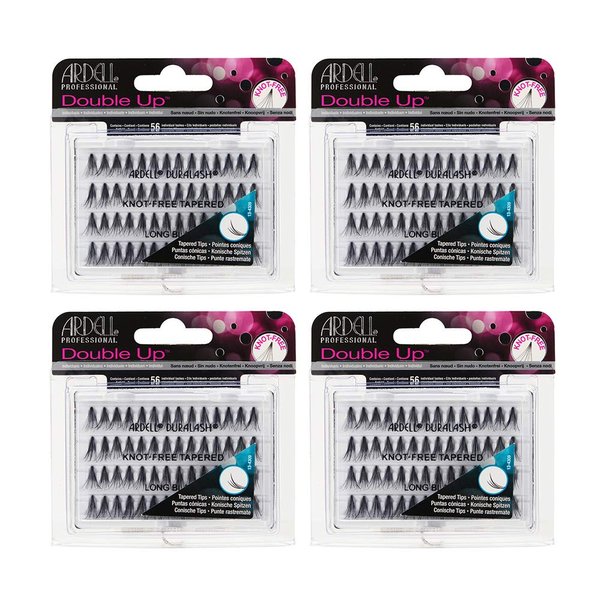 Ardell False Eyelashes Double Up Soft Touch Knot-Free Long Black 4 Pack