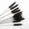 Honbay 12PCS Straw Cleaner Brushes, Super Soft Nylon Bristles and Stainless Steel Handle, Nylon Skinny Pipe Tube Cleaner - 10mm bristles x 200mm long (Black)