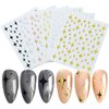 Stars Nail Art Stickers Decals 6Sheets Nail Art Supplies 3D Self-Adhesive Nail Art Decoration Stars Holographic Laser Design Nail Art Accessories Women and Girls DIY Acrylic Nail Art