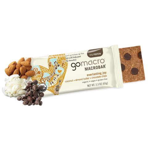 GoMacro MacroBar Organic Vegan Protein Bars - Coconut + Almond Butter + Chocolate Chips (2.3 Ounce Bars, 12 Count)