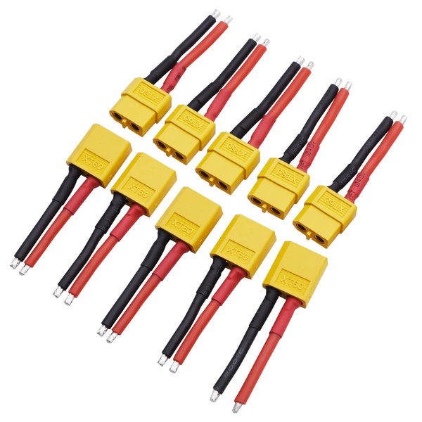 Blomiky XT60H 5 Pairs Female and Male 14AWG Silicon Wire Extention Deans XT60 Plug Connector for RC Cars Drone Lithium Battery XT60 Plug 5