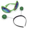 Cheerin Green Alien Glasses Martian Headband Set Costume Party Favors Accessories Head Boppers Alien Sunglasses for Adults and Kids