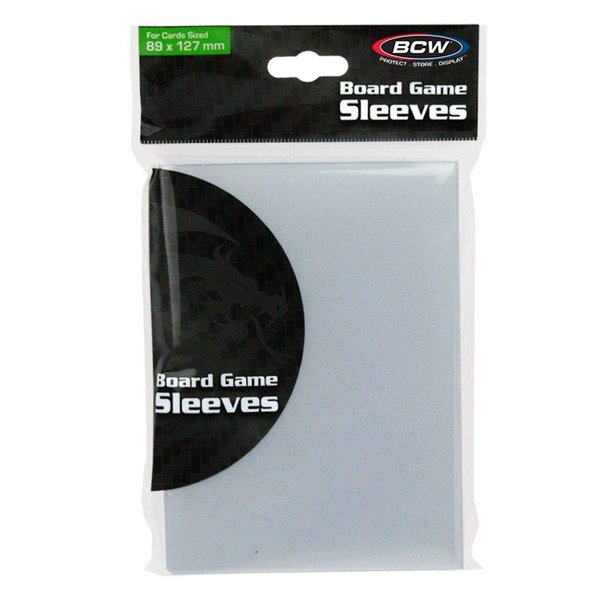 BCW Double Size Board Game Sleeves (89x127 MM) | 4 MIL Acid-Free, Archival Quality Card Sleeves for Board Games | 50 Sleeves per Pack | Durable Card Protection