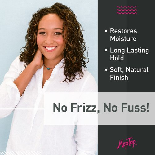 MopTop Salon Anti Frizz Gel, Medium Hold, Frizz Free Curly & Kinky-Coily Hair, Made with Aloe, Sea Botanicals & Honey, Reduces Frizz, Fixes Unmanageable Hair & Enhances Curls (8oz)