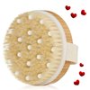 Body Brush for Wet or Dry Brushing - Gentle Exfoliates Dead Skin-Lymphatic Drainage - Cellulite Treatment Dry Skin,Spa Massage Scrub Brush with Soft Boar Bristles