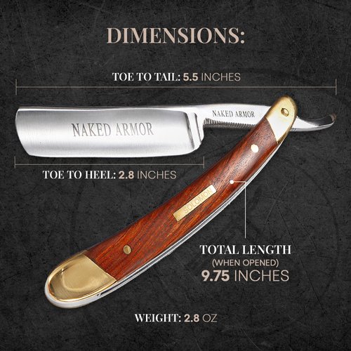 Best Straight Razor - Shave Ready Straight Edge Razor, Japanese Steel + Biblical Wood Straight Razor for Men, Barber Approved Straight Razor, Mens Straight Razor, Leather Case, Close Shave, Great Gift