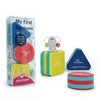 Edushape My First Shakers Basic Shapes - Vibrant Baby Maracas with Soothing Sound - Musical Egg Shakers for Babies - Grasping and Teething Rattle Toys - Enhances Tummy Time, Sensory Development
