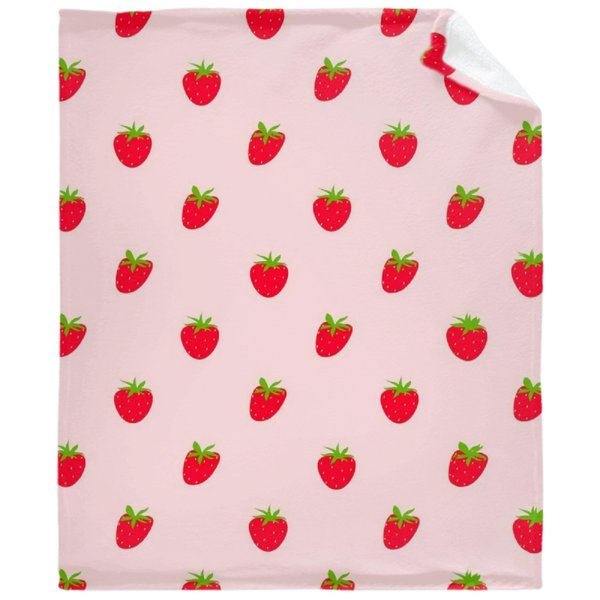 SUPERICH Pink Strawberry Baby Blanket for Boys Girls Super Soft Blanket Swaddle Newborn Cozy Receiving Blanket Stroller Throw 40x30 in for Puppy