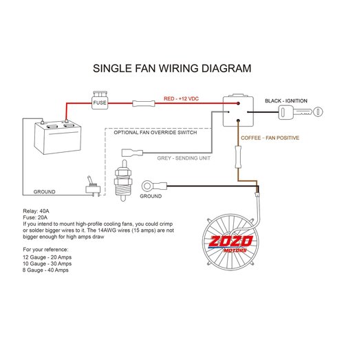 Electric Fan Wiring Kit Electric Fan Relay Kit with Thermostat Radiator Fan Sensor Switch Electric Cooling Fan Thermostat Kit Temperature Sensor Switch 185 On 175 Off, 40 AMP Waterproof Relay Kit
