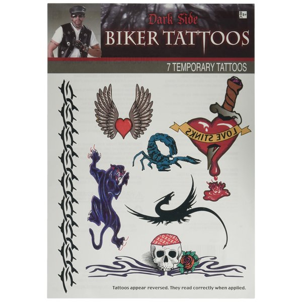 Forum Novelties Biker 2 Temporary Tattoos