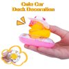 MuMyer Yellow Duck Car Ornaments Rubber Duck Car Dashboard Decorations with Love Glasses Mini Swim Ring Sun Hat Necklace for Car Dashboard Decoration