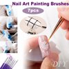 Nail Stamper Nail Art Brushes, French Tip Nail Stamp Clear Nail Art Stamper Jelly with Scraper, 7pcs Nail Pen Brushes, Soft Silicone Stamper Printer DIY French Tip Nail Stamping Manicure Tool