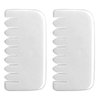 gemshan Jade Gua Sha Comb, 2pcs White Jade Massage Comb Tool for Head Caring, Relax
