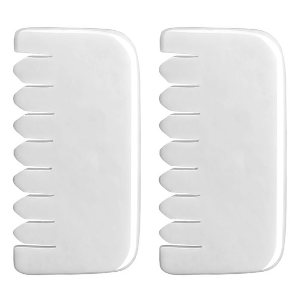 gemshan Jade Gua Sha Comb, 2pcs White Jade Massage Comb Tool for Head Caring, Relax