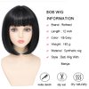 Refined Short Bob Wigs With Bangs 12 inch Straight Synthetic Cosplay Party Wig For Women Daily Use Colorful Hair Wigs (PGrey, 12 Inch)