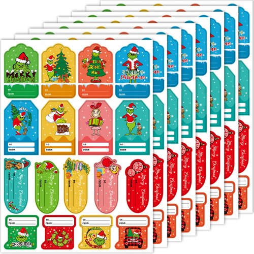 Christmas Gift Tags Stickers, Christmas to from Labels Self Adhesive Christmas Tag Christmas Paper Tags for Christmas Gift Decorations