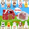Big Red Barn Farm Animal Toy for 1 2 3 Years Old Toddlers, Preschool Montessori Learning Toys, Pretend Farm Playset with Animal Finger Puppets & Farmer, Christmas Birthday Gift for Boys Girls