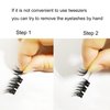 Dedila 120 Clusters Individual False Eyelashes Wide Stem D Curl Handmade Dramatic Black Soft and Light 5D Volume Eye Lashes Extensions Thick Base Women Girls Beauty Tools (16mm)