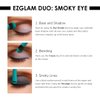 MODA EZGlam Duo Smoky Eye Travel-Size Makeup Brush Kit – Dual-Ended Eye Brushes for Blending & Defining, Vegan & Cruelty-Free