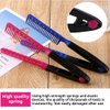 Straightening Comb For Hair,2-Pack Hair Straightening Comb Set,flat iron comb,flat iron comb attachment,grip comb for flat iron(Rose Red, Blue)