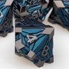 ORIFANTOU 7PCS Metal DND Dice Set Black Blue D&D Dice with Box, Debris RPG D and D Dice Dungeons and Dragons Role Playing Game Polyhedral Dice Set D20 D12 D10 D8 D6 D4