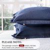 ELEGANT LIFE HOME 100% Cotton Washed Yarn Dyed Denim Euro Sham Cover 26'' x 26'' Throw Pillow Cover (1 pc, Dark Blue)