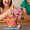 Geniteen Architecture Flower Building Block Set, Tree House Micro Building Blocks 1810 PCS Creative Cherry Blossom Mini Bricks