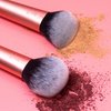 Real Techniques Powder Brush, Ultra Plush Synthetic Bristles, Aluminum Ferrules to Build Coverage, Cruelty Free, Mattified Finish, For Foundation, Setting Powder, Bronzers, Orange, 1 Count