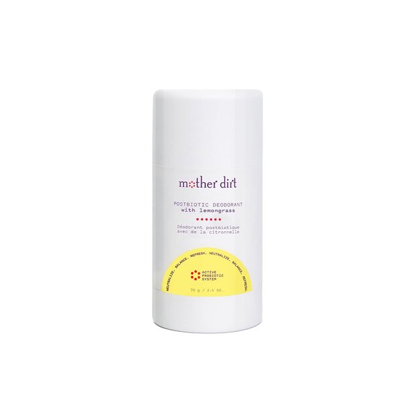 Mother Dirt Postbiotic Deodorant with Lemongrass, All Natural, Aluminum Free and Vegan, with Sunflower and Coconut Oil (Packaging May Vary)